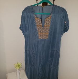 Soft Denim Chambray Sheath Dress/Tunic
